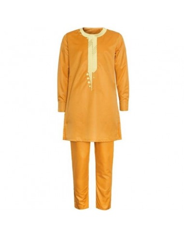 Boubou Africain Homme Orange en stock