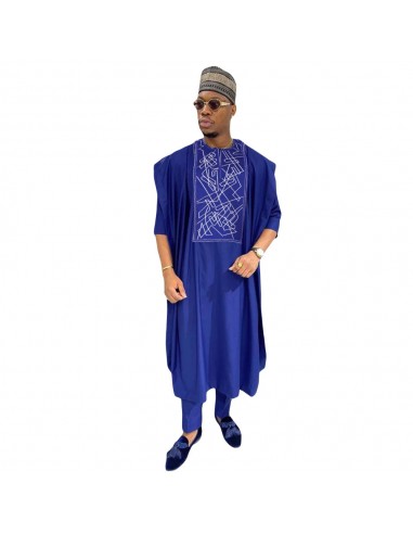 Boubou Africain Homme Bleu offre 