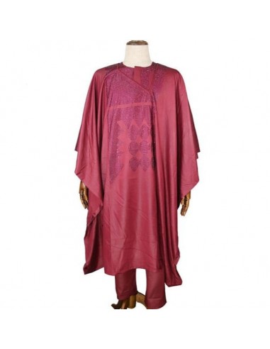 Boubou Africain Rouge Homme solde