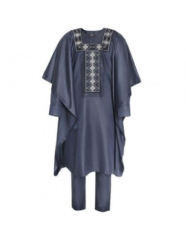 Boubou Africain Homme Noir Et Gris hantent personnes