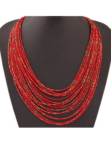 Collier Africain Rouge À commander