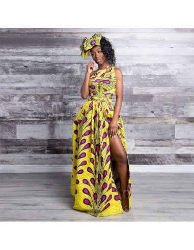 Robe Africaine Pagne Jaune en ligne des produits 