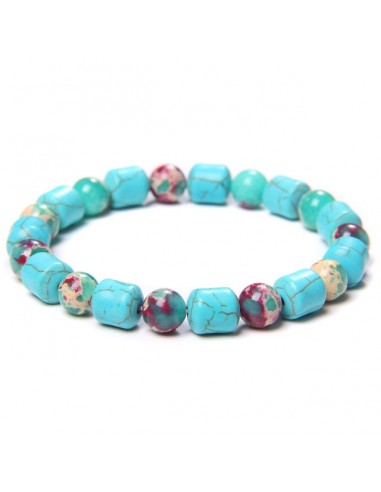 Bracelet Africain Perles Fines Turquoises 2023