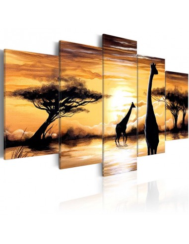 Tableau Africain Mural Girafe les ctes