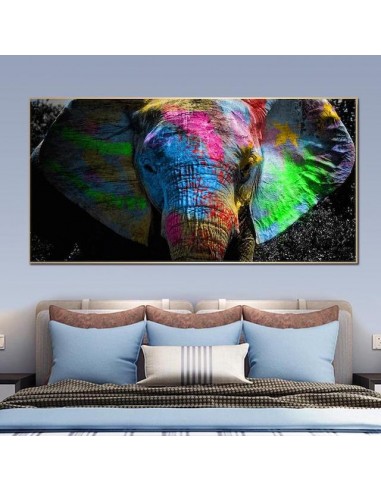 Peinture Africaine Éléphant Les êtres humains sont 