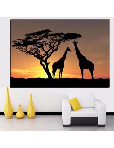 Tableau Africain Girafe 2024