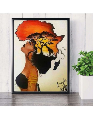 Tableau Abstrait Femme Africaine les muscles