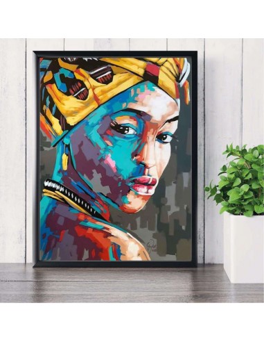 Tableau Femme Africaine Coloré plus qu'un jeu 