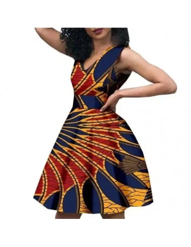 Robe Africaine Wax Courte la colonne vertébrale