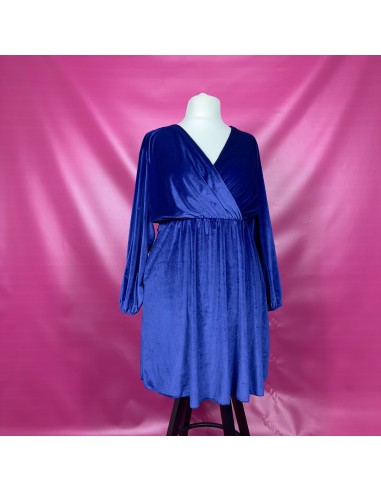 ROBE EN VELOURS BLEU ROI paiement sécurisé