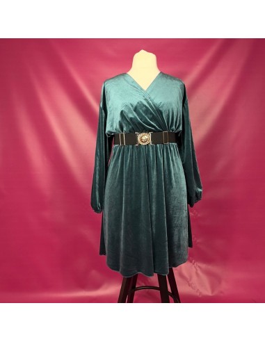 ROBE EN VELOURS PETROL - GRANDE TAILLE - PETROL pas cher chine