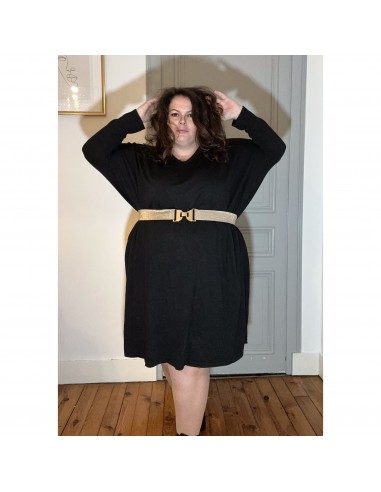 ROBE PULL COL V GRANDE TAILLE - NOIRE Venez découvrir notre 