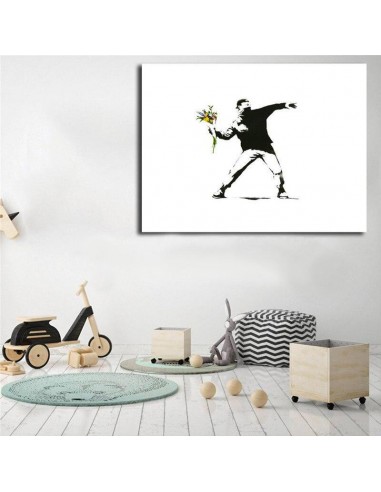 Tableau Banksy Lanceur de Fleurs Livraison rapide