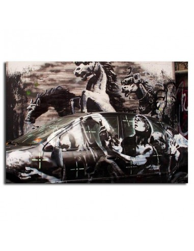 Tableau Banksy Crazy Horse Amélioration de cerveau avec