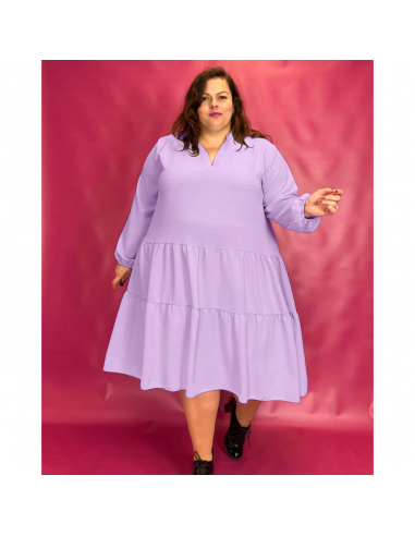 ROBE COL CHEMISIER À VOLANTS - LILAS Venez acheter