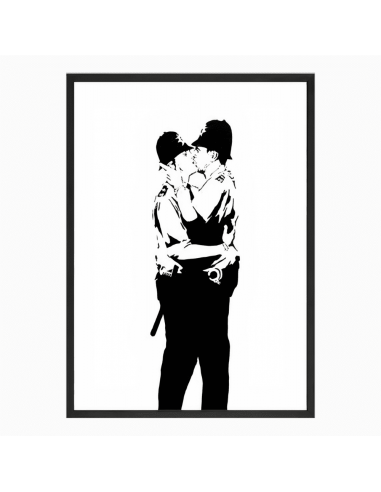 Tableau Banksy Policier pas cher 