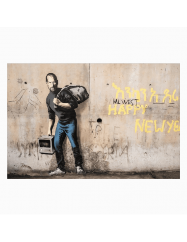 Tableau Banksy Steve Jobs chez Cornerstreet bien 