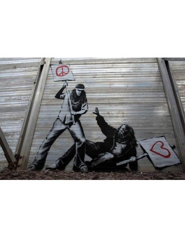 Tableau Banksy Peace and Love pas cher chine