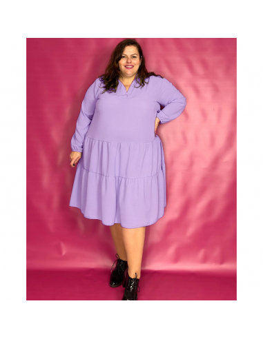 ROBE COL CHEMISIER À VOLANTS - LILAS Venez acheter