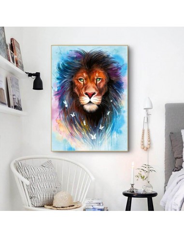 Tableau Déco Lion en linge