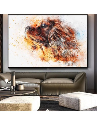 Tableau Peinture Chien Amélioration de cerveau avec