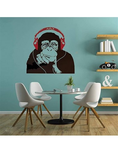 Sticker Singe Avec Casque ou a consommer sur place