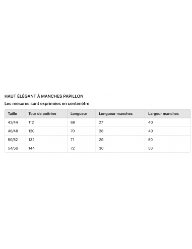 HAUT ELEGANT A MANCHES PAPILLON 2024